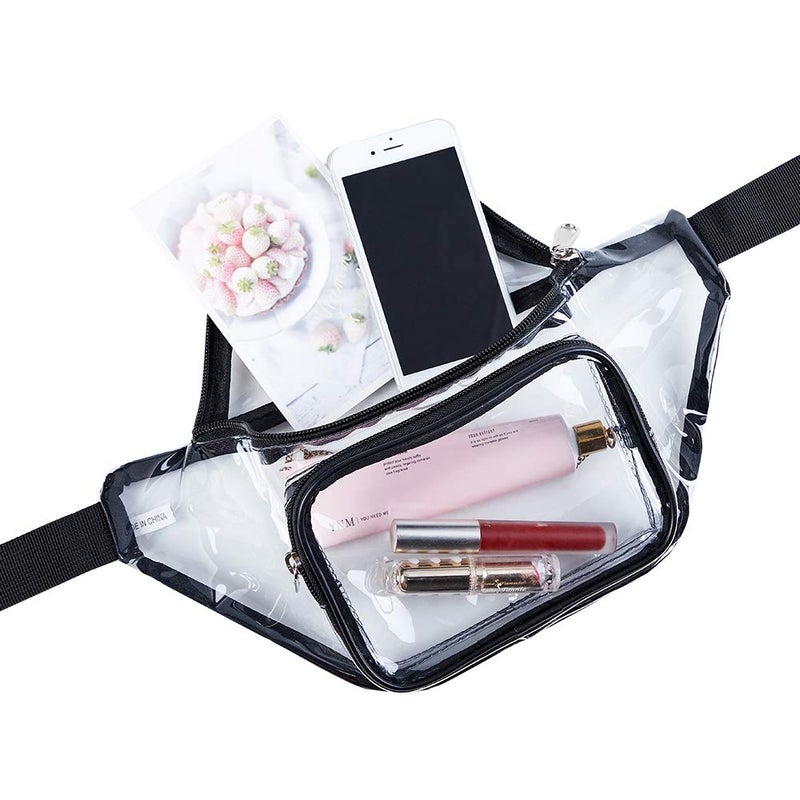Clearworld Clear Fanny Pack,Stadium Approved Waist Pack for Festival, Games,Travel and Concerts(Black) - Image 3